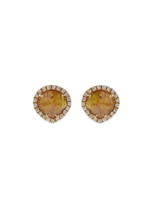 Main View - Click To Enlarge - LORDE JEWLERY - Diamond slice 18k yellow gold medium stud earrings