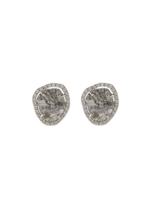 Main View - Click To Enlarge - LORDE JEWLERY - Diamond slice 18k gold mini stud earrings