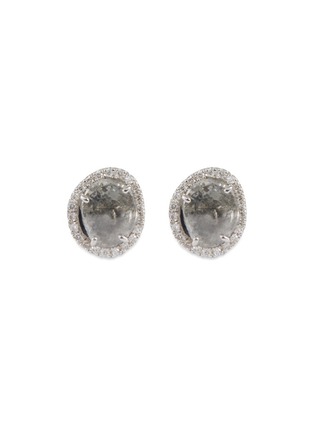 Main View - Click To Enlarge - LORDE JEWLERY - Diamond slice 18k white gold mini stud earrings