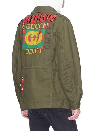 Back View - Click To Enlarge - GUCCI - 'Spiritismo' slogan appliqué logo print jacket