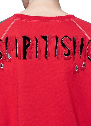 Detail View - Click To Enlarge - GUCCI - 'Spiritismo' appliqué Web stripe sweatshirt