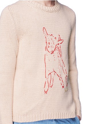 Detail View - Click To Enlarge - GUCCI - Lamb slogan intarsia sweater