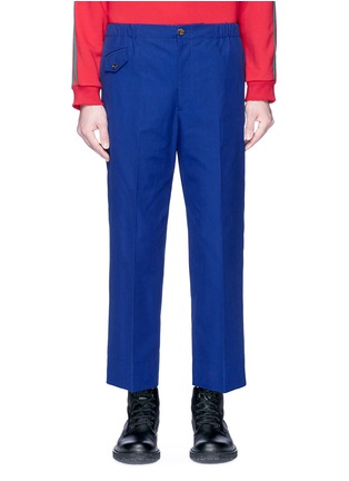 Main View - Click To Enlarge - GUCCI - Elastic waist cropped suiting pants