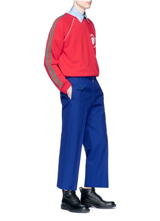Figure View - Click To Enlarge - GUCCI - Elastic waist cropped suiting pants
