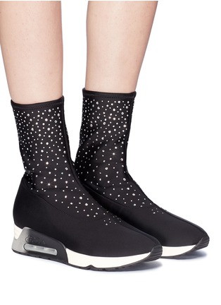 Figure View - Click To Enlarge - ASH - 'Lux' strass sock sneakers