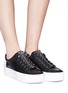 Figure View - Click To Enlarge - ASH - 'Buzz' zip leather platform sneakers