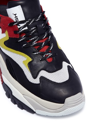 Detail View - Click To Enlarge - ASH - 'Addict' colourblock mesh panel leather sneakers