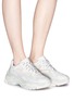 Figure View - Click To Enlarge - ASH - 'Addict' mesh panel leather sneakers