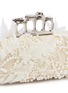 Detail View - Click To Enlarge - ALEXANDER MCQUEEN - Faux pearl embellished leather knuckle clutch