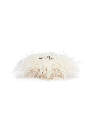 Main View - Click To Enlarge - ALEXANDER MCQUEEN - Feather overlay leather knuckle clutch