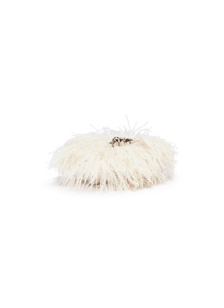 Figure View - Click To Enlarge - ALEXANDER MCQUEEN - Feather overlay leather knuckle clutch
