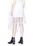 Back View - Click To Enlarge - 10015 - Ruffle mesh overlay mini skirt