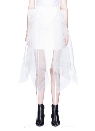 Main View - Click To Enlarge - 10015 - Ruffle mesh overlay mini skirt
