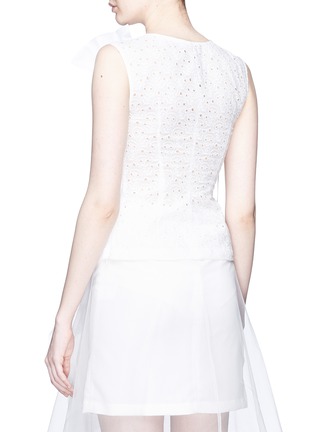 Back View - Click To Enlarge - 10015 - Broderie anglaise back ruffle sleeveless top