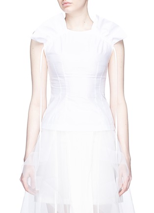 Main View - Click To Enlarge - 10015 - Broderie anglaise back ruffle sleeveless top