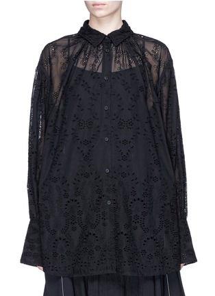 Main View - Click To Enlarge - 10015 - Broderie anglaise oversized shirt