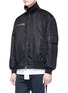 Detail View - Click To Enlarge - VALENTINO GARAVANI - 'Always' appliqué detachable hood bomber jacket