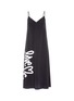 Main View - Click To Enlarge - LOVE ME X LANE CRAWFORD - Logo embroidered silk crepe slip dress