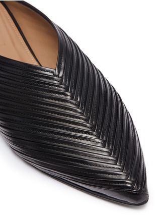 Detail View - Click To Enlarge - ALUMNAE - Chevron stitched leather mules