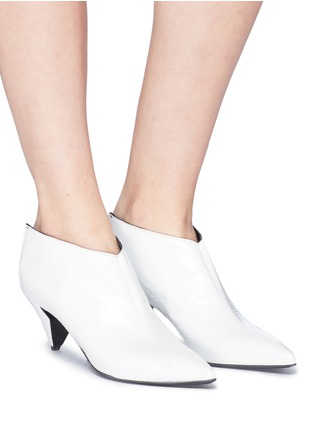 Figure View - Click To Enlarge - ALUMNAE - Patent leather bootie mules