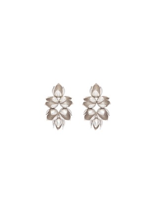 Main View - Click To Enlarge - BELINDA CHANG - 'Flora' white gold silver earrings
