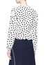 Back View - Click To Enlarge - TOPSHOP - Shadow spot print crepe wrap blouse