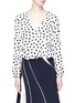 Main View - Click To Enlarge - TOPSHOP - Shadow spot print crepe wrap blouse