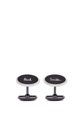 Main View - Click To Enlarge - PAUL SMITH - 'Logo Plate' cufflinks