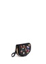 Front View - Click To Enlarge - SOPHIE HULME - 'Barnsbury' mini crystal saddle leather crossbody bag