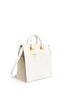 Front View - Click To Enlarge - SOPHIE HULME - 'Holmes North South' canvas panel leather tote