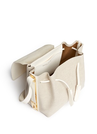 Detail View - Click To Enlarge - SOPHIE HULME - Claremont' canvas leather crossbody bucket bag
