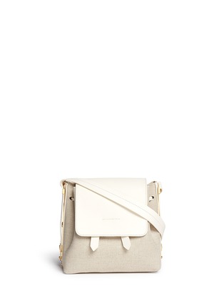 Main View - Click To Enlarge - SOPHIE HULME - Claremont' canvas leather crossbody bucket bag