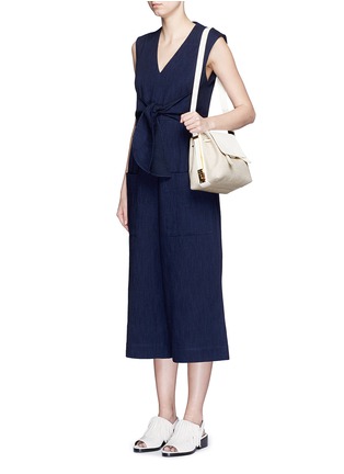 Figure View - Click To Enlarge - SOPHIE HULME - Claremont' canvas leather crossbody bucket bag