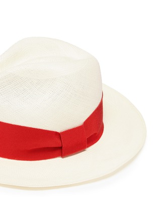 Detail View - Click To Enlarge - SENSI STUDIO - Ribbon toquilla straw Panama hat
