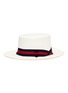 Figure View - Click To Enlarge - SENSI STUDIO - Stripe ribbon toquilla straw boater hat