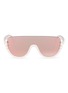 Main View - Click To Enlarge - FENDI - 'Ribbon and Pearls Visor' mirror aviator sunglasses