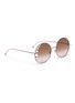 Figure View - Click To Enlarge - FENDI - 'Ribbon and Pearls' embellished metal round sunglasses