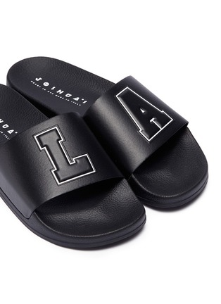 Detail View - Click To Enlarge - JOSHUA SANDERS - 'L.A.' appliqué slide sandals