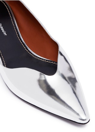 Detail View - Click To Enlarge - PROENZA SCHOULER - 'Wave' mirror leather scalloped skimmer flats