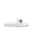 Main View - Click To Enlarge - AKID - 'Aston' logo band leather kids slides
