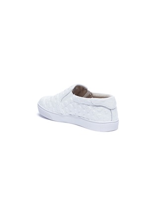 Figure View - Click To Enlarge - AKID - 'Liv' heart embossed leather kids skate slip-ons