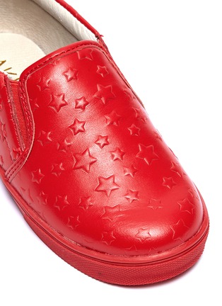 Detail View - Click To Enlarge - AKID - 'Liv' star embossed leather kids skate slip-ons