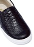 Detail View - Click To Enlarge - AKID - 'Liv' snake embossed leather kids skate slip-ons