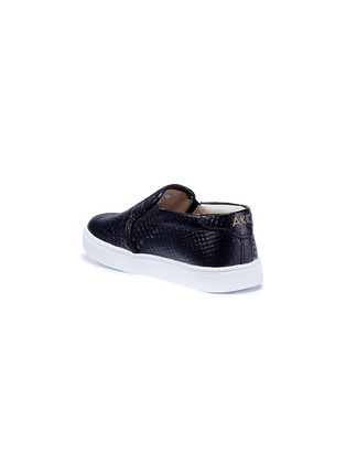 Figure View - Click To Enlarge - AKID - 'Liv' snake embossed leather kids skate slip-ons
