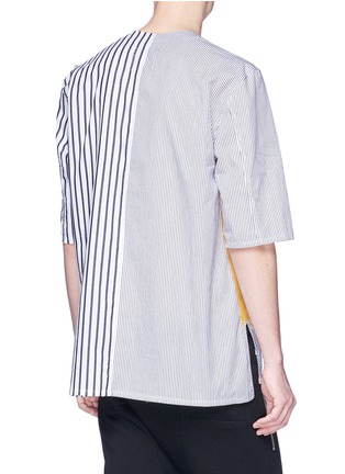 Back View - Click To Enlarge - SIKI IM / DEN IM - Contrast outseam mix stripe patchwork shirt