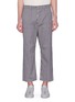 Main View - Click To Enlarge - SIKI IM / DEN IM - Slogan embroidered stripe twill pants