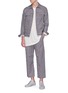 Figure View - Click To Enlarge - SIKI IM / DEN IM - Slogan embroidered stripe twill pants