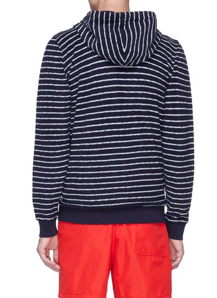 Back View - Click To Enlarge - ORLEBAR BROWN - 'Thurloe' stripe terry zip hoodie