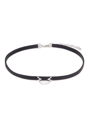 Main View - Click To Enlarge - RUIFIER - 'Eye Delight' silver charm leather choker