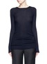Main View - Click To Enlarge - HELMUT LANG - Frayed ruche cashmere rib knit sweater